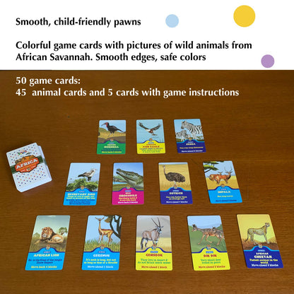 KAADOO Animal Buddy Africa Edition Board Game | Educational Wildlife Discovery Game for Kids 4+ Years | Learn African Animals Through Play | 2 Player Family Board Game | Made in India