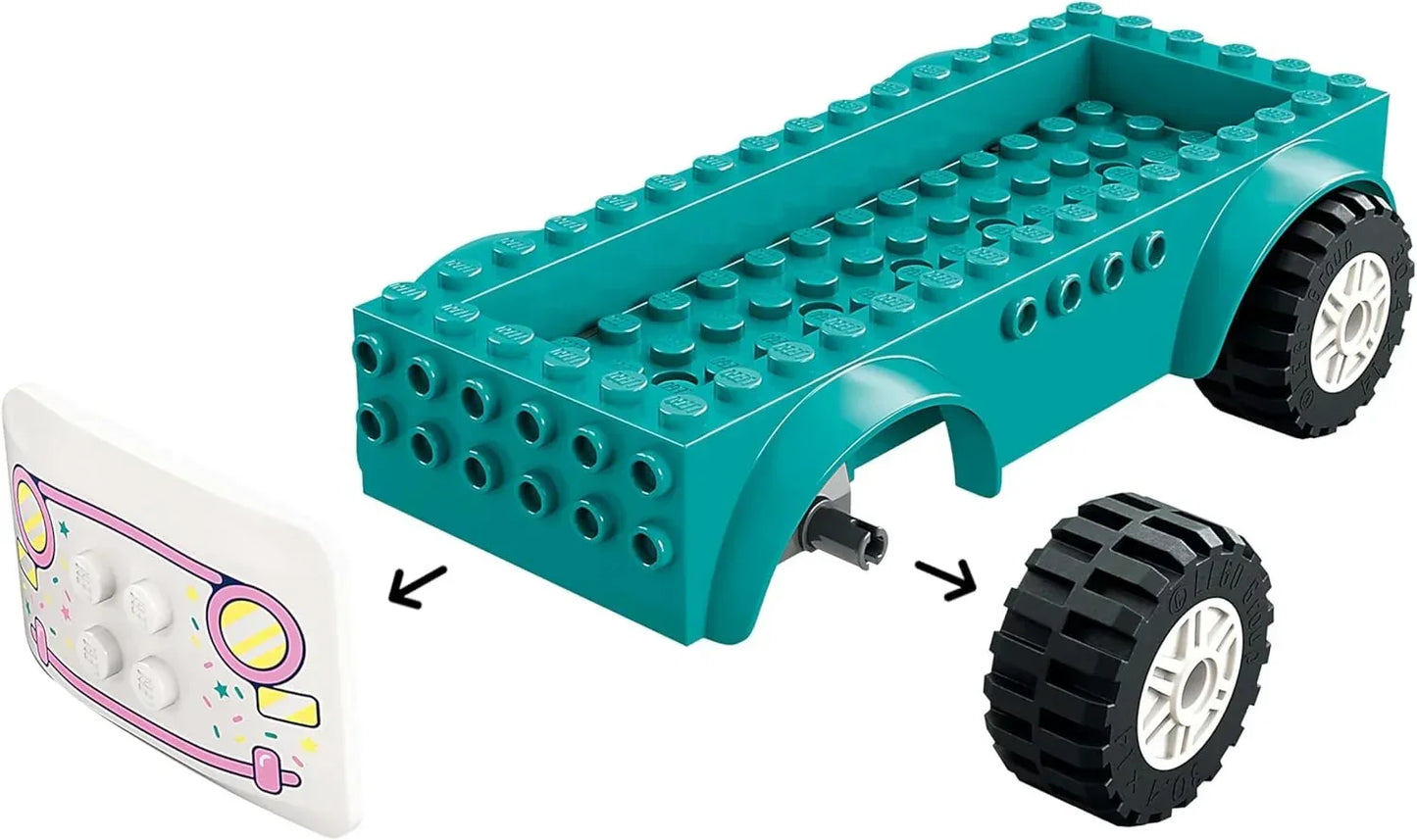 LEGO Friends 42644 Heartlake City Ice Cream Van Toy, Pretend-Play Food Set, Building Kit for Preschool Kids, Creative Role Play for Girls and Boys and Aged 4 and Over, 2 Minidolls and a Bunny Figure