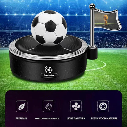 Solar Car Air Freshener – Football Design Fragrance Diffuser & Air Purifier for Car Dashboard and Home (Black)
