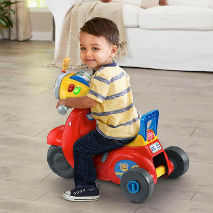 VTech 2-in-1 Map and Go Scooter for Toddlers | Interactive Ride-On & Push Scooter with Lights, Music, Learning Activities & Pretend Navigation | Red