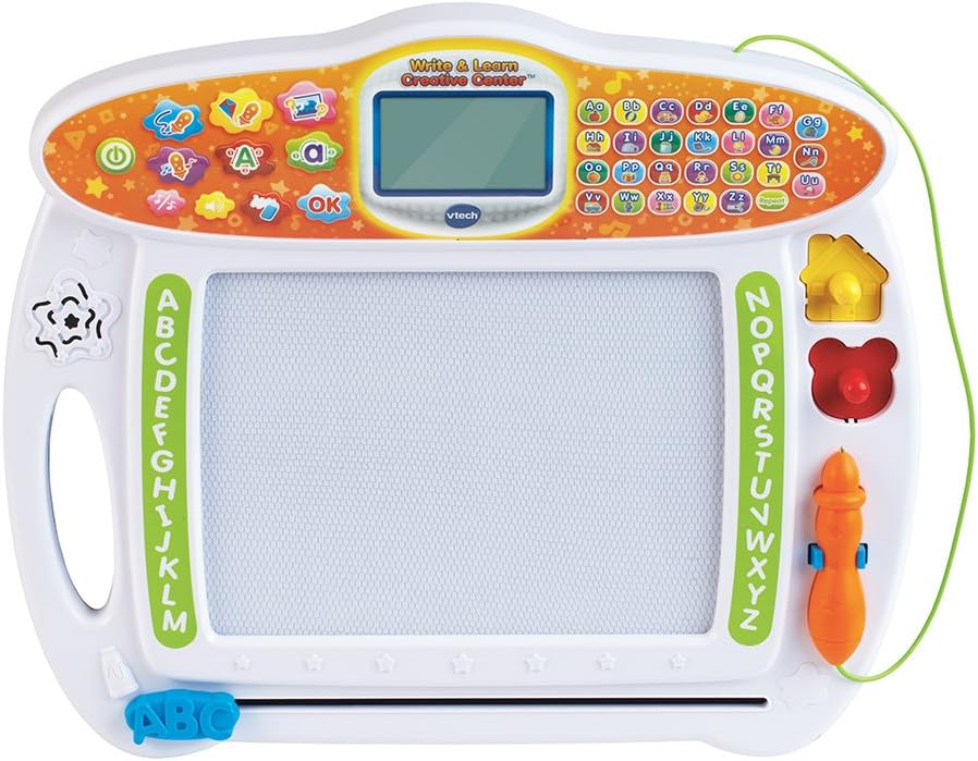 VTech Write and Learn Creative Center, White | Interactive Writing & Drawing Learning Board with Smart Stylus, 70+ Letters & Objects, Step-by-Step Tracing, Educational Toy for Kids