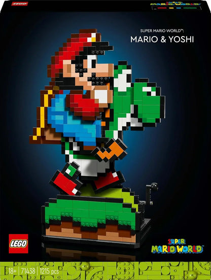 LEGO 71438 Super Mario World: Mario and Yoshi Adult Modeling Kit, 71438