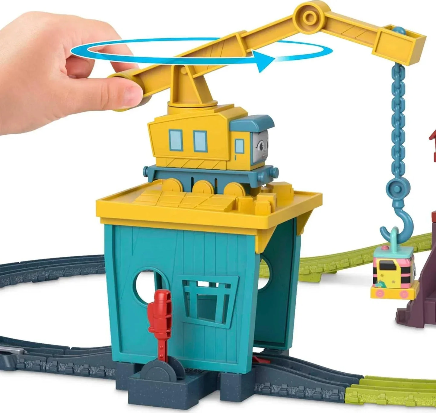 Thomas Friends Motorized Toy Train Set Fix em Up Friends with Carly the Crane, Sandy the Rail Speeder Thomas for Preschool Kids Ages 3 Years-HDY58
