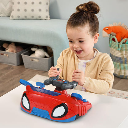 VTech Marvel Spidey and His Amazing Friends Spidey to the Rescue Driver | 2-in-1 Interactive Driving Toy with Steering Wheel, Lights, Sounds & 180+ Phrases