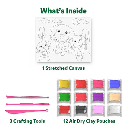 Skillmatics Art & Craft Kit - Colour with Clay, No Mess Art, Create A Clay Canvas of Pups at The Park, Gifts for Ages 5 to 12 - Jaiman Toys