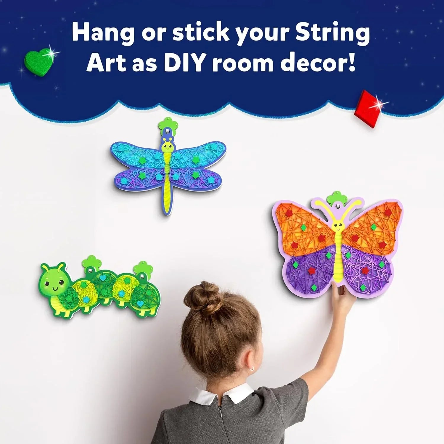Skillmatics Art & Craft Activity - Super Strings Bugs & Butterflies, Mess-Free Art for Kids, Craft Kits & Supplies, DIY Creative Activity, Gifts for Boys & Girls Ages 6, 7, 8, 9, 10, 11, 12 - Jaiman Toys