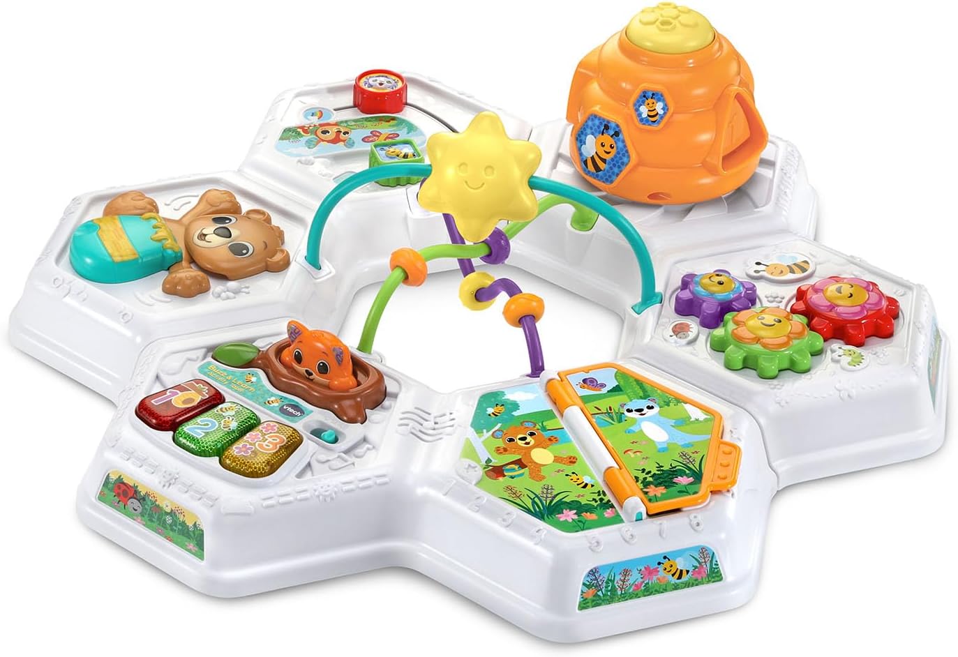 VTech Buzz and Learn Activity Table | Interactive Learning Activity Center with Lights, Sounds & Music | Blue