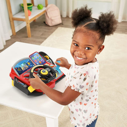 VTech Race & Discover Driver | Interactive Steering Wheel Toy with Lights, Sounds, Gear Shifter & Learning Activities | Educational Driving Toy for Kids