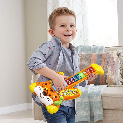 VTech Zoo Jamz Tiger Rock Guitar, Orange | Interactive Musical Learning Guitar with Lights, Songs, Animal Sounds & Educational Play for Toddlers