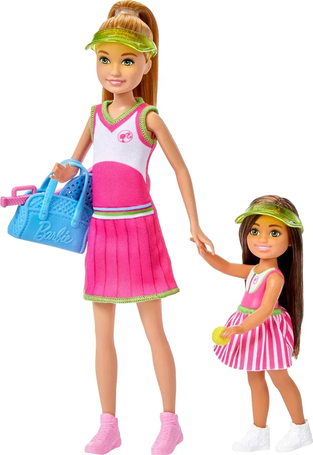 Barbie Stacie & Chelsea Tennis Playset with 2 Dolls & 5+ Accessories Including Net with Swinging Ball Feature & Sports Gear - Jaiman Toys