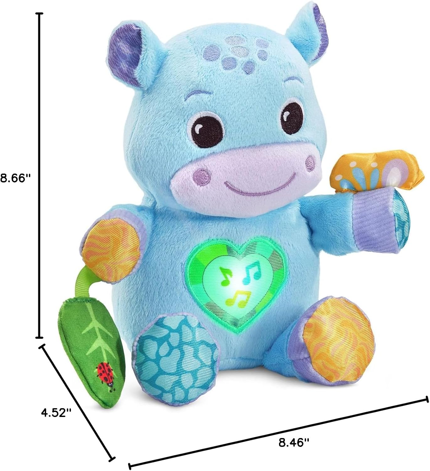 VTech Baby Hug-a-Hippo Musical Plush Learning Toy with Lights, Sounds & Sensory Activities | Blue