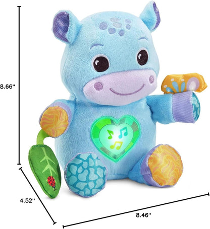VTech Baby Hug-a-Hippo Musical Plush Learning Toy with Lights, Sounds & Sensory Activities | Blue