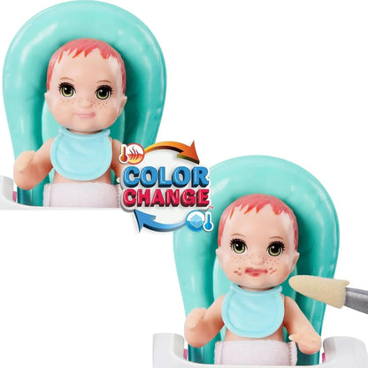 Barbie Skipper Doll & Playset with Accessories, Babysitting Set Themed to Mealtime, Color-Change Toy Play - Jaiman Toys