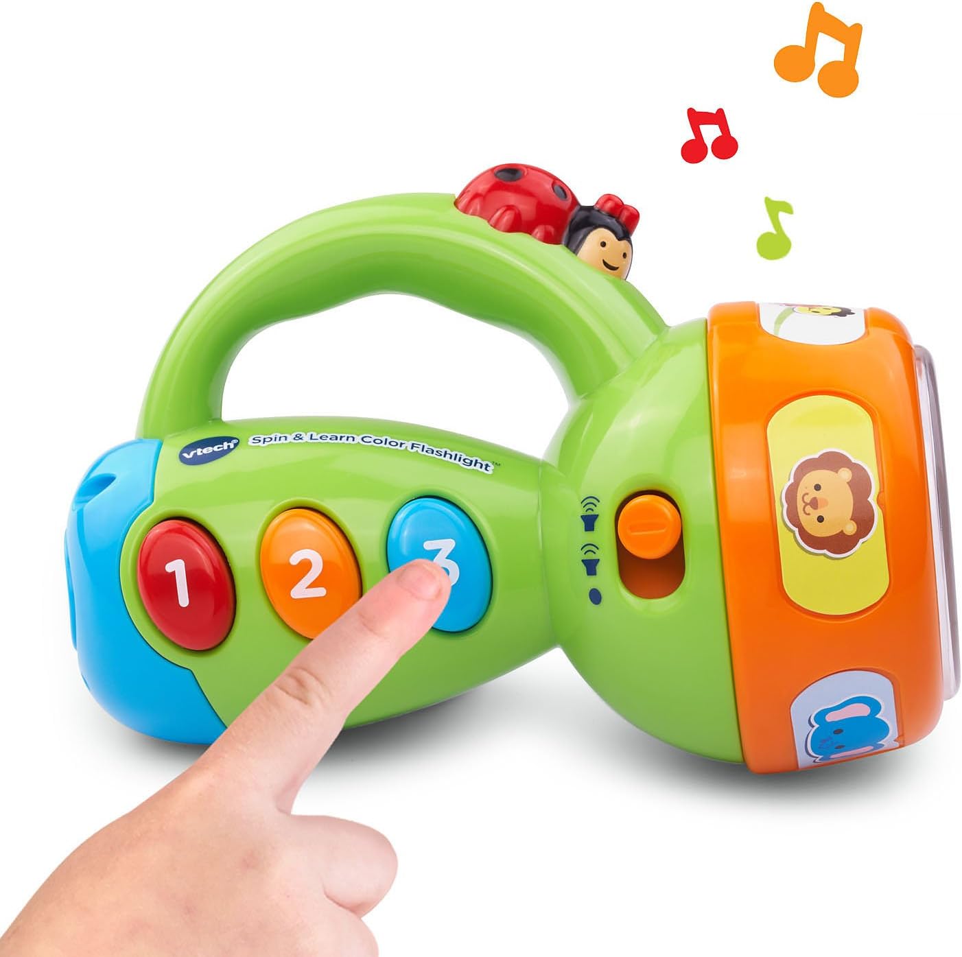 VTech Spin and Learn Color Flashlight, Lime Green | Interactive Educational Flashlight Toy with Colors, Numbers, Animals, Songs & Light-Up Learning for Toddlers