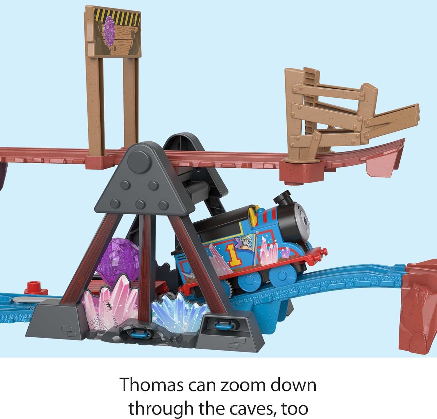 Fisher-Price Thomas & Friends Crystal Caves Adventure Set – Motorized Thomas Train Track Playset