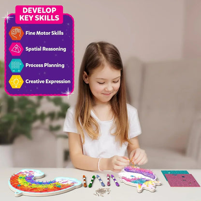 Skillmatics Art & Craft Activity - Super Strings Unicorn Magic, Mess-Free Art for Kids, Craft Kits & Supplies, DIY Creative Activity, Gifts for Girls & Boys Ages 6, 7, 8, 9, 10, 11, 12 - Jaiman Toys