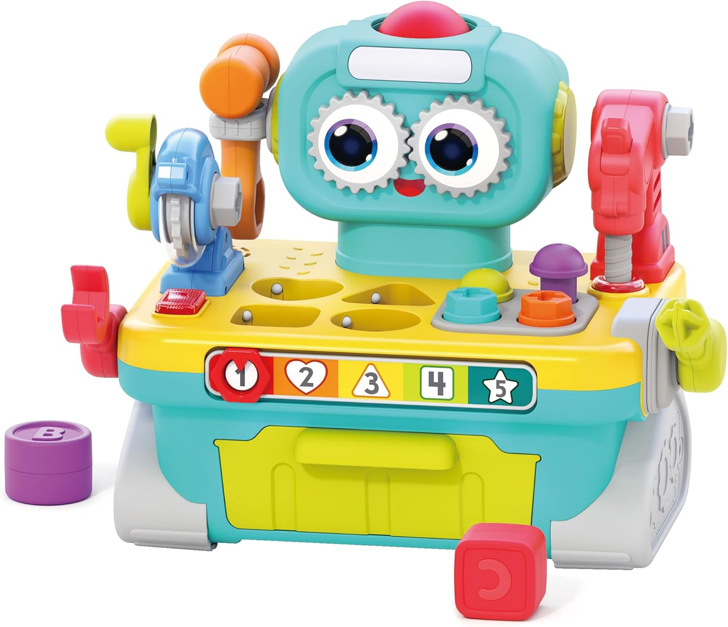 Hola 9-in-1 Robot Workbench Tool Set for Kids – Interactive Learning Toolbox with Tools, Shapes & Activities (12–60 Months)