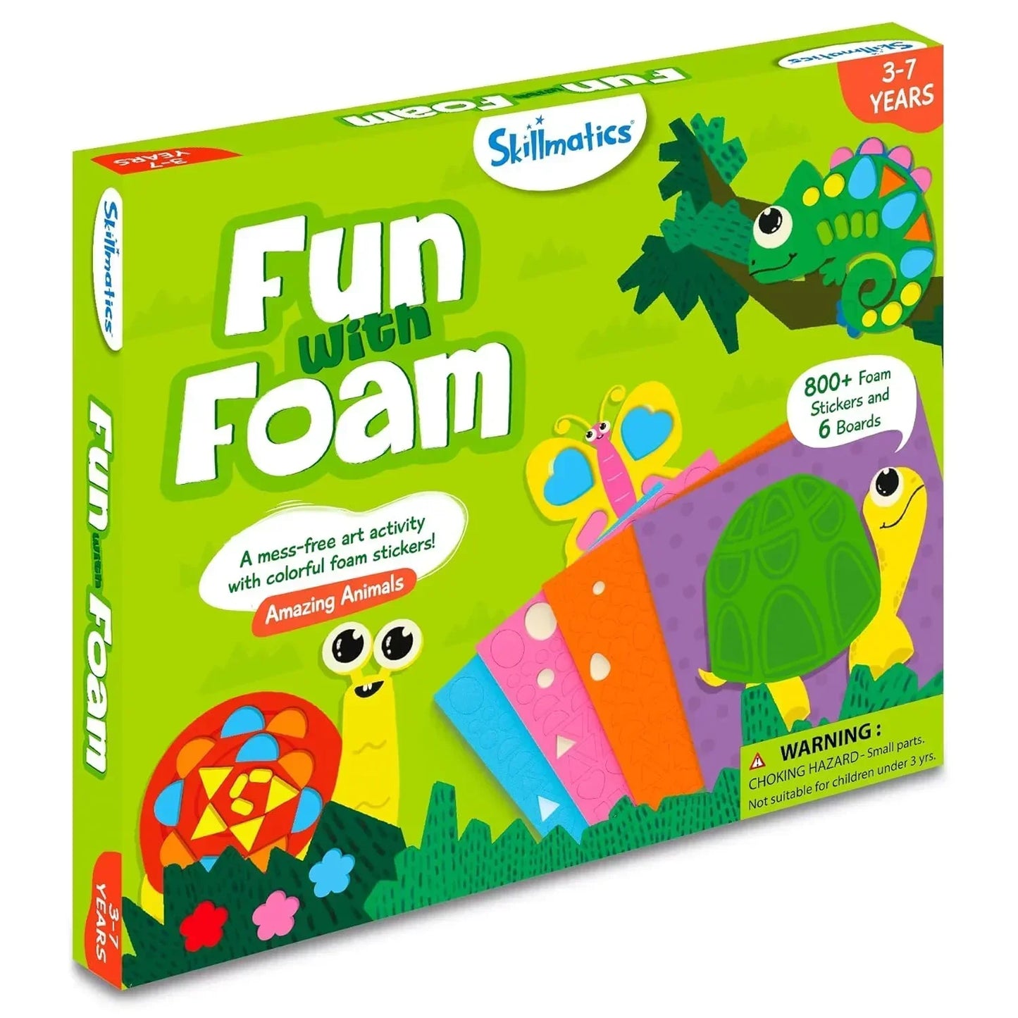 Skillmatics Art Activity - Fun with Foam Animals, No Mess Sticker Art for Kids, Craft Kits, DIY Activity, Gifts for Boys & Girls Ages 3, 4, 5, 6, 7, Travel Toys, Multicolour - Jaiman Toys