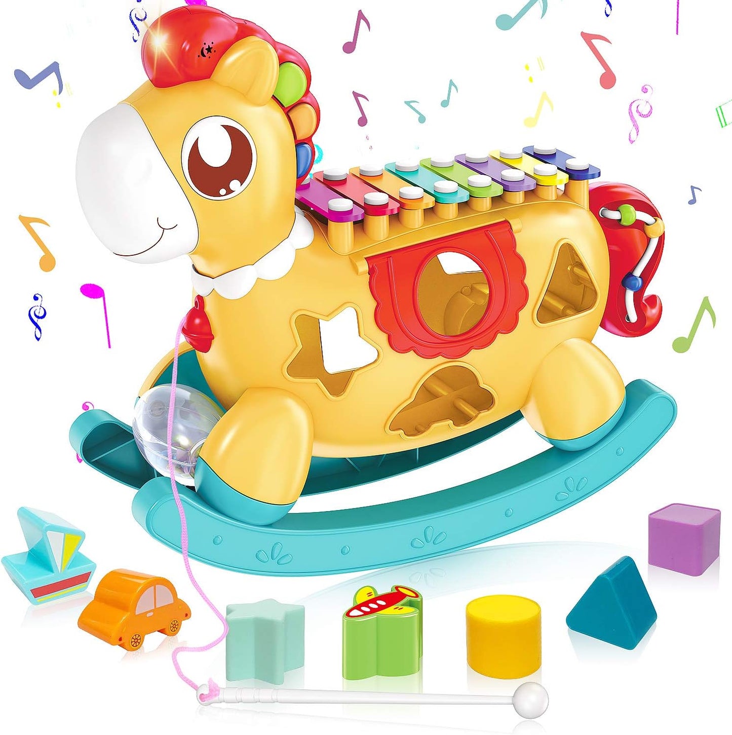 Huanger Musical Piano Toy for Kids – Baby Activity Piano with Lights & Shape Sorter (18+ Months)