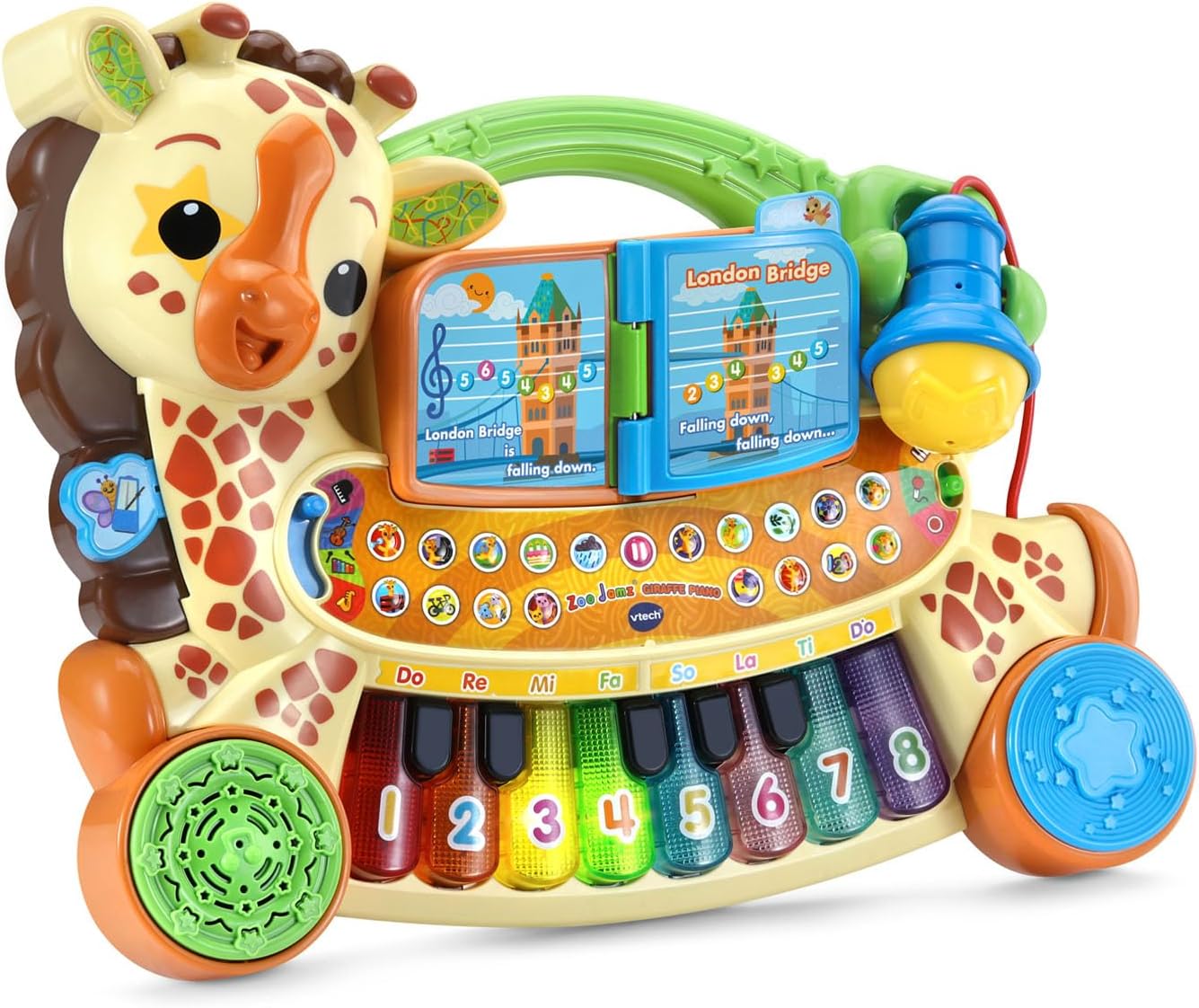 VTech Zoo Jamz Giraffe Piano | Interactive Musical Learning Piano with Light-Up Keys, Microphone, Songs, Animal Sounds & Music Activities for Toddlers