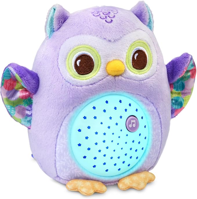 VTech Baby Glow Little Owl Sleep Soother with Cry Sensor, Music, Nature Sounds & Night Light – Purple