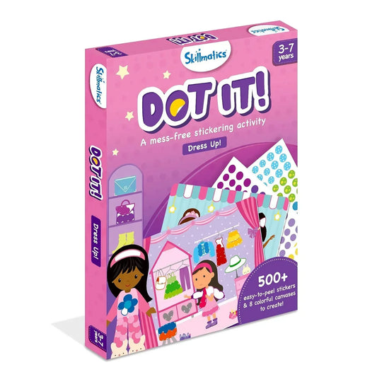 Skillmatics Art Activity - Dot It Dress Up, No Mess Sticker Art for Kids, Craft Kits, DIY Activity, Gifts for Boys & Girls Ages 3, 4, 5, 6, 7, Travel Toys for Toddlers - Jaiman Toys