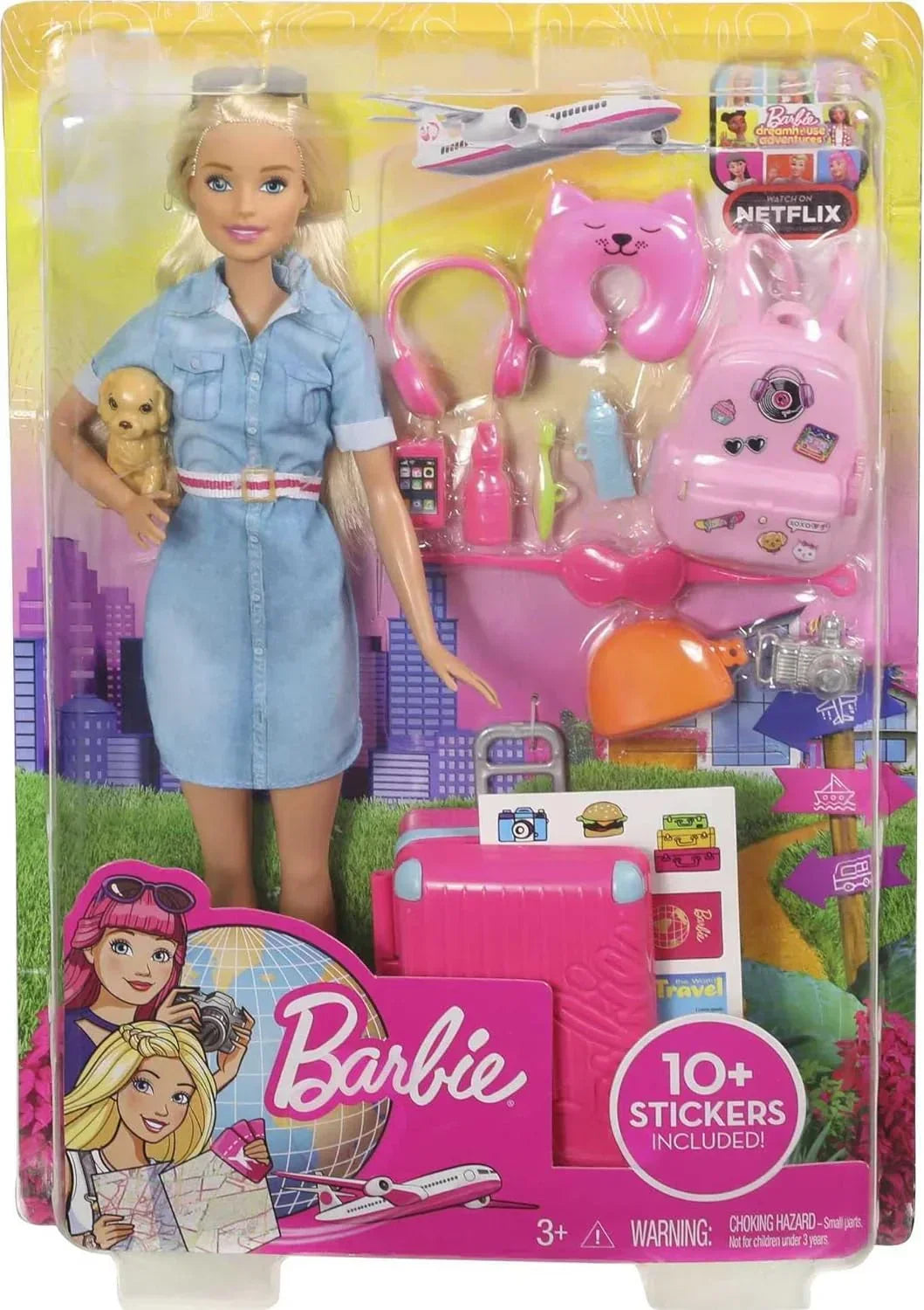 Barbie Dreamhouse Adventures Doll Playset Travel Vacation Airport Dog Fashion - Jaiman Toys