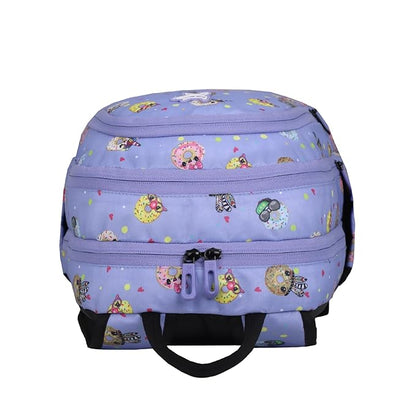 Arctic Fox 16 Inch Kids School Backpack – Purple Donut Print Multi-Compartment Backpack for School & Travel