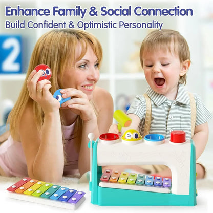 "HOLA Xylophone &amp; Pounding Toy Set: Interactive Musical Fun with Balls &amp; Hammer – Perfect 1st Birthday Gift for Boys &amp; Girls Aged 12 Months+" - Jaiman Toys