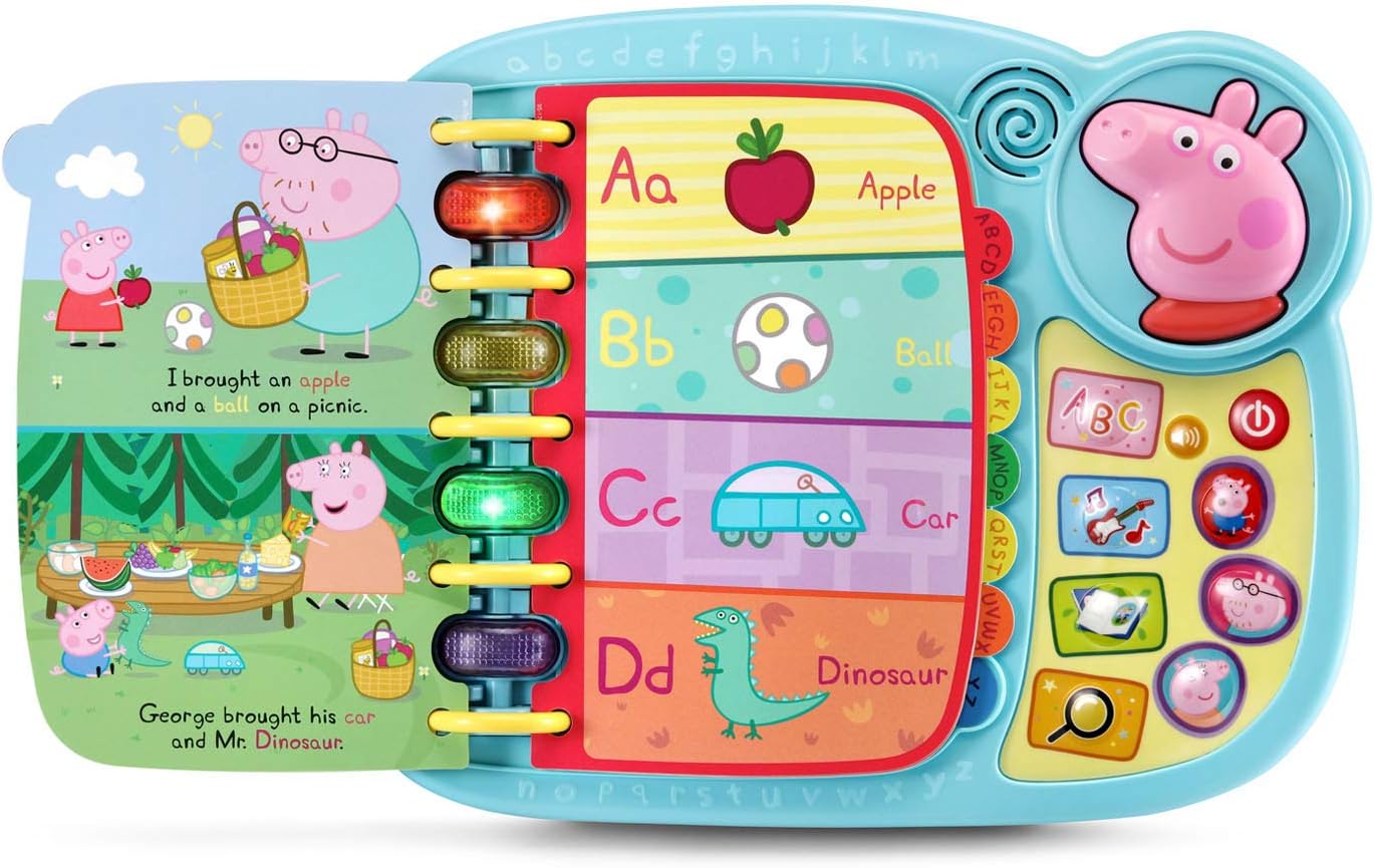 VTech Peppa Pig Learn & Discover Book | Interactive Light-Up Educational Activity Book with Sounds, Music & Vocabulary Learning for Toddlers