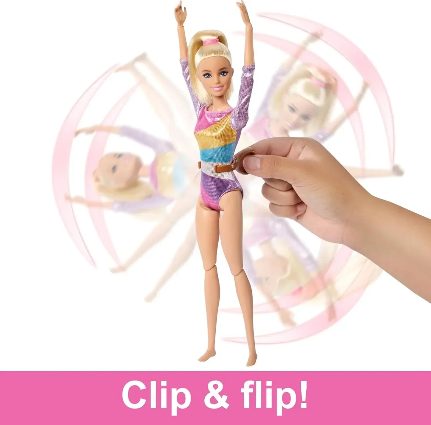 Barbie Gymnastics Doll & Accessories, Playset with Blonde Fashion Doll, C-Clip for Flipping Action, Balance Beam, Warm-Up Suit & More - Jaiman Toys