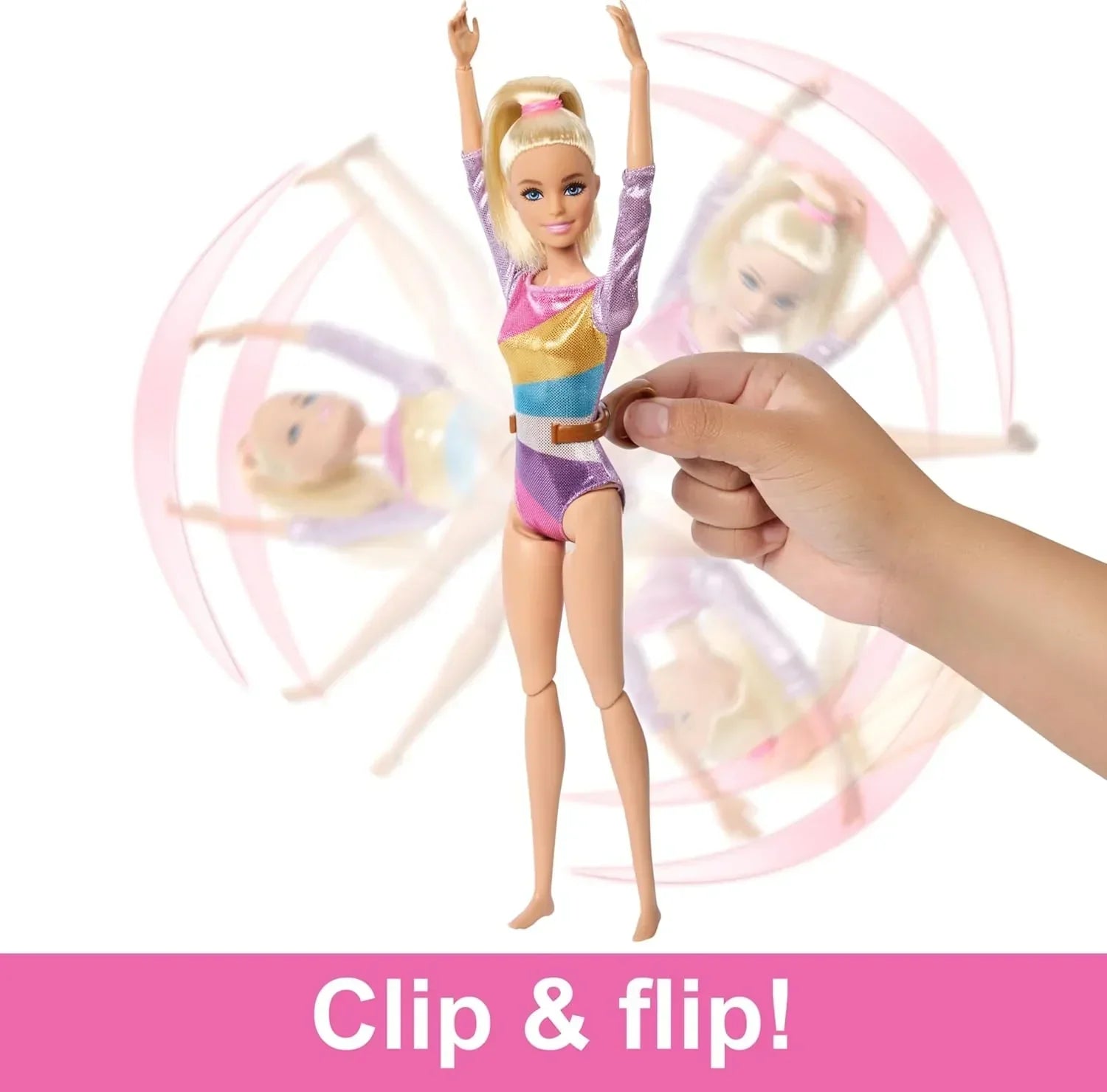 Barbie Gymnastics Doll & Accessories, Playset with Blonde Fashion Doll, C-Clip for Flipping Action, Balance Beam, Warm-Up Suit & More - Jaiman Toys
