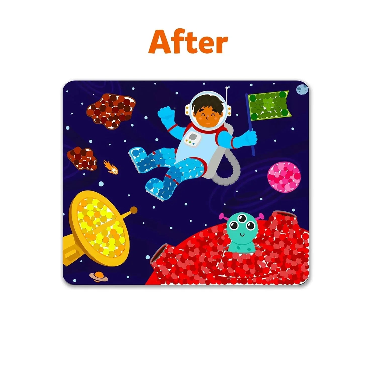 Skillmatics Art Activity - Dot It Space, No Mess Sticker Art for Kids, Craft Kits, DIY Activity, Gifts for Boys & Girls Ages 3, 4, 5, 6, 7, Travel Toys for Toddlers, Paper, Multicolor - Jaiman Toys