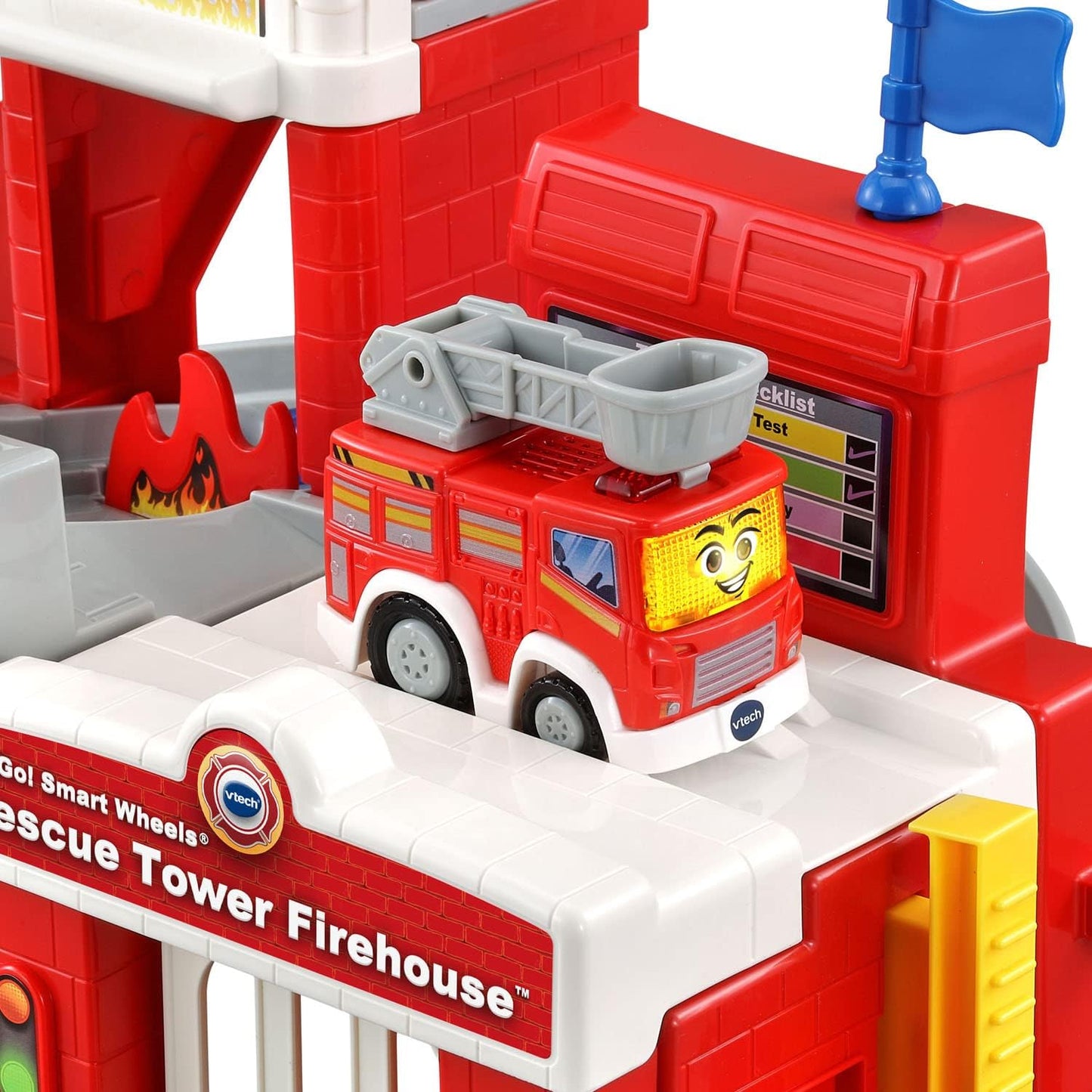 VTech Go! Go! Smart Wheels Rescue Tower Firehouse | Interactive Fire Station Playset with SmartPoint Fire Truck, Lights, Sounds & Rescue Missions for Toddlers