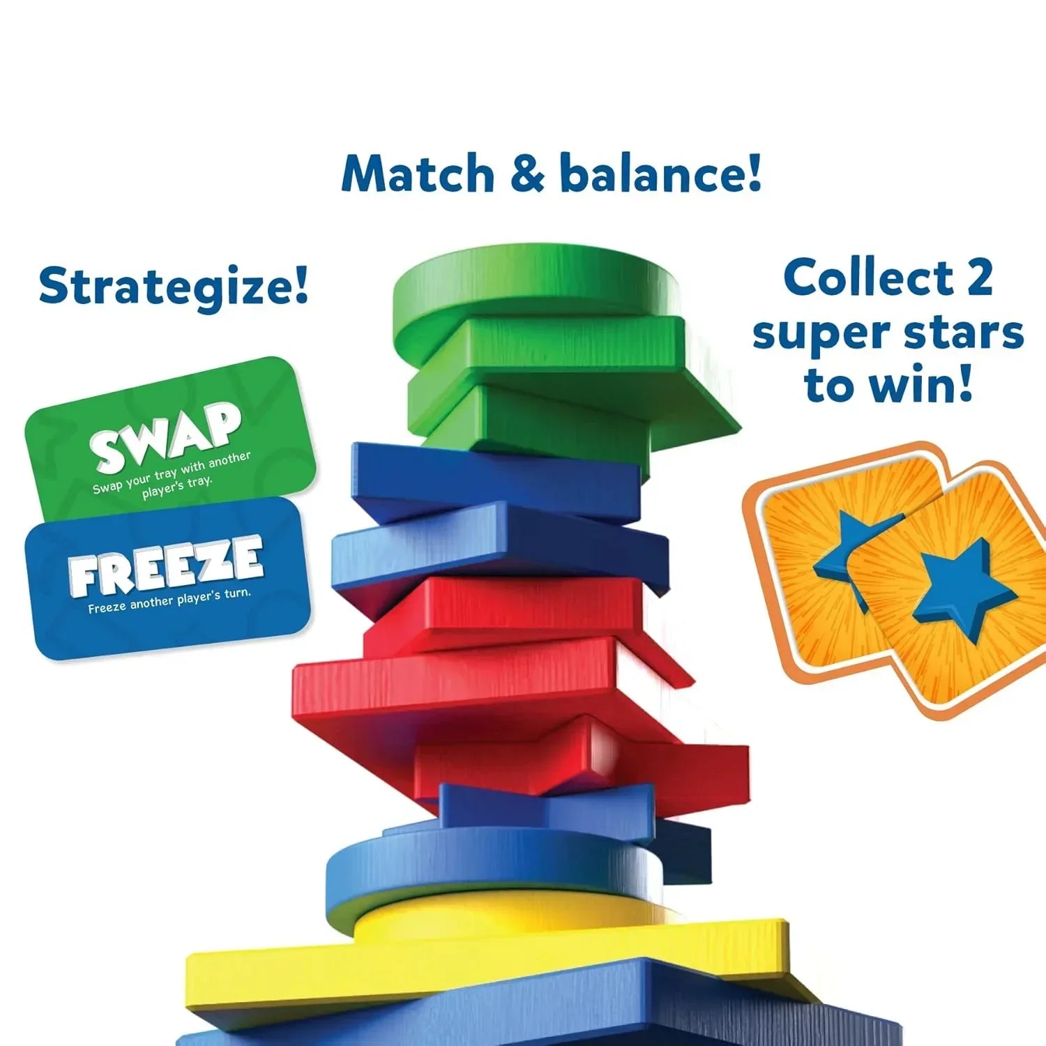 Skillmatics Board Game - 2 The Top, Matching & Balancing Game With A Twist, Match Colors & Shapes, Fun Family Friendly Game, For Kid - Jaiman Toys