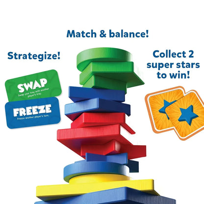 Skillmatics Board Game - 2 The Top, Matching & Balancing Game With A Twist, Match Colors & Shapes, Fun Family Friendly Game, For Kid - Jaiman Toys