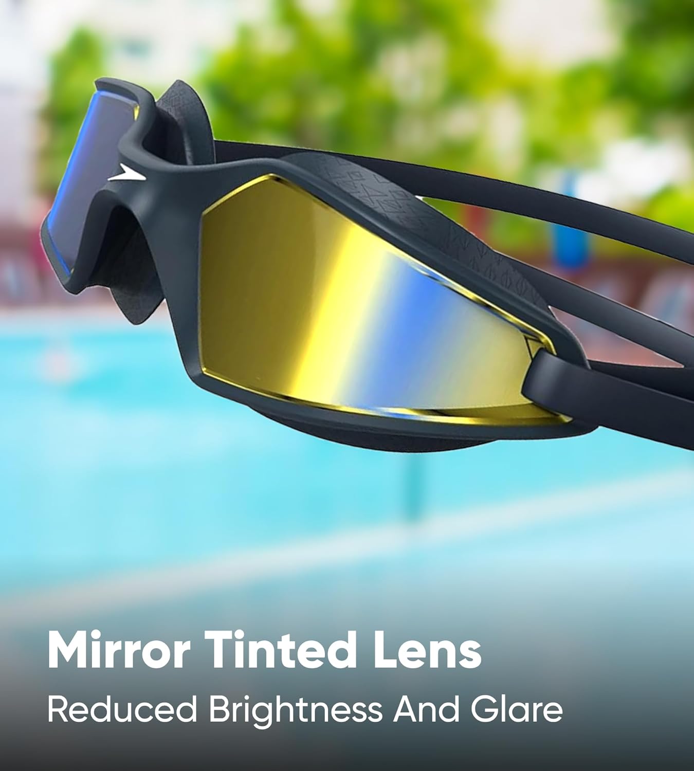 Speedo Hydropulse Mirror Swim Goggles – Unisex Adult Anti-Fog Mirror Lens Swimming Goggles with Adjustable Strap
