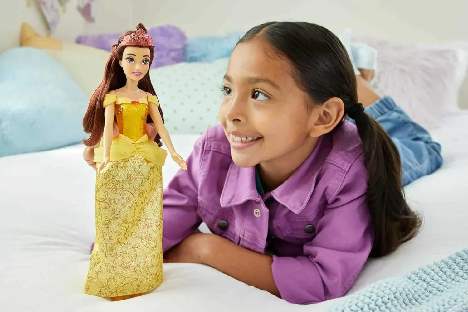 Mattel Disney Princess Dolls, Belle Posable Fashion Doll with Sparkling Clothing and Accessories, Disney Movie Toys - Jaiman Toys