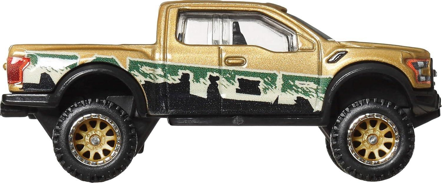 Hot Wheels Premium HW Off Road 2017 Ford F-150 Raptor 1:64 Diecast Car – Real Riders | Metal Body | Car Culture Series (Brown)