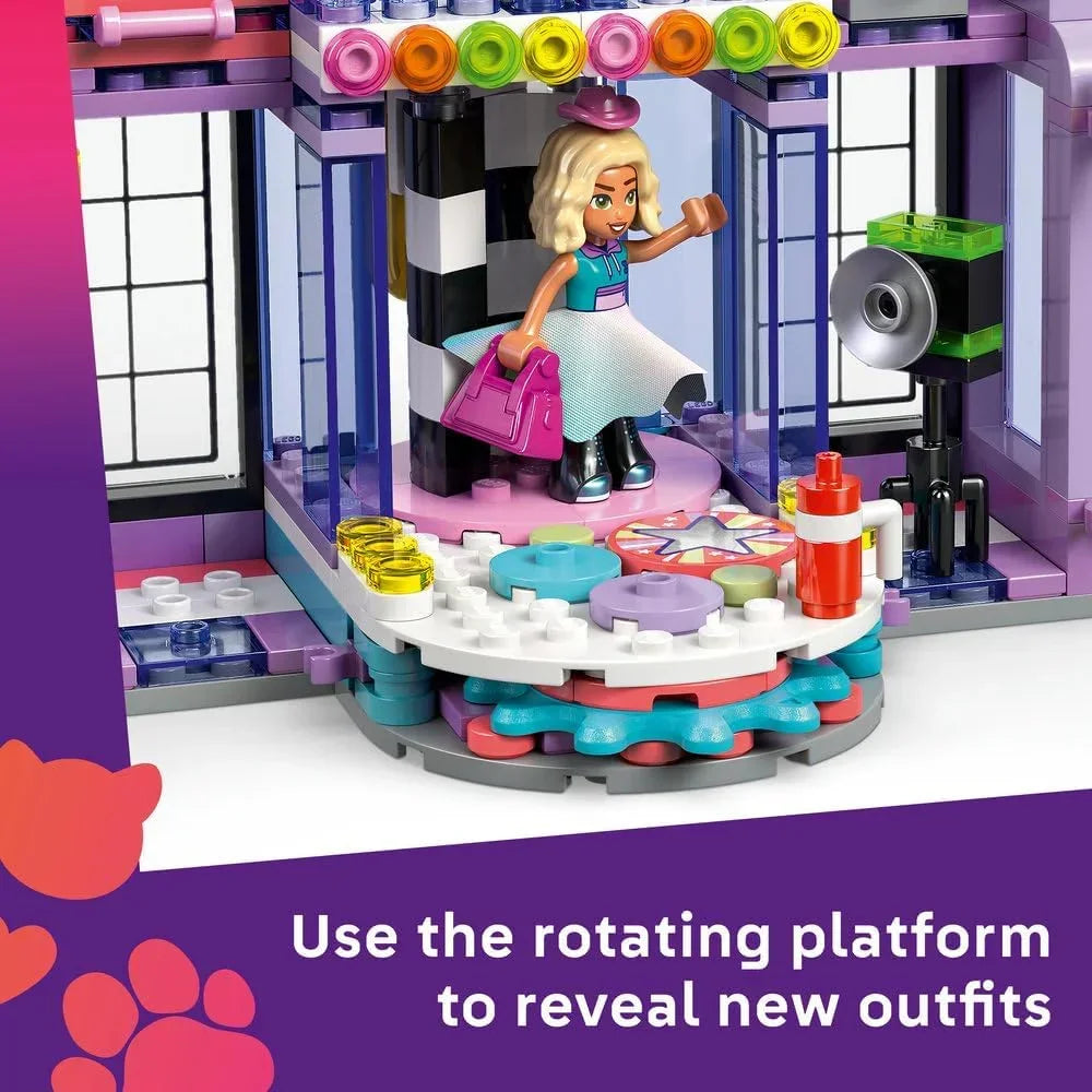 LEGO Friends 42685 Heartlake City Fashion Show - Dress-Up Toy w/ 3 Mini Dolls, a Catwalk, Customisable Outfits incl. Skirt, Coat, Hats & Accessories - Creative Gift for 7+ Year Old Girls