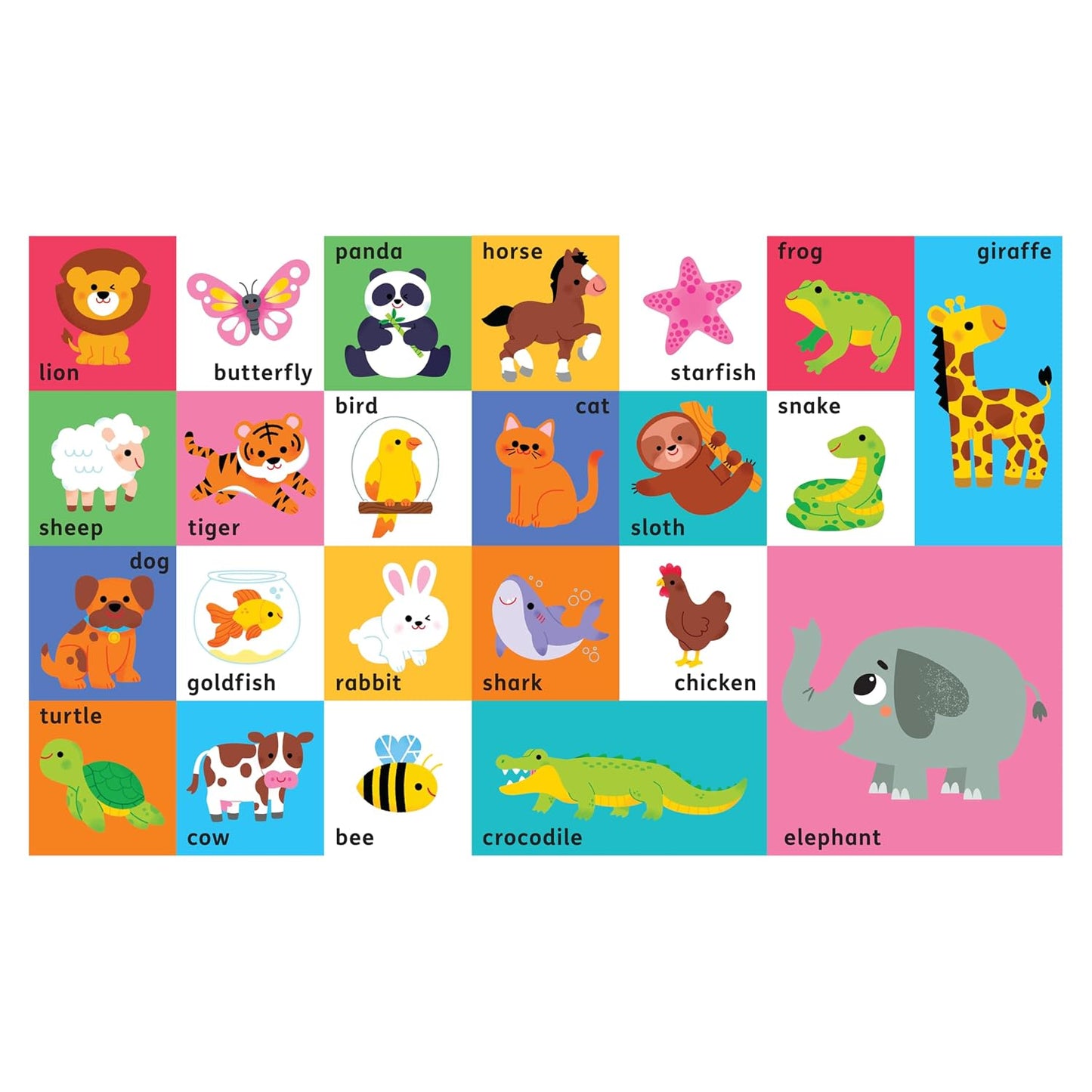 Hinkler Building Blocks Floor Puzzle First Animals | 28-Piece Educational Animal Jigsaw Puzzle with 16-Page Activity Book & Poster | Learning Puzzle for Kids Ages 3+