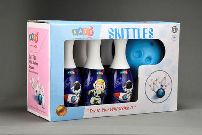 KATS  Skittles 6-Pin Bowling Game Set for Kids – Indoor & Outdoor Bowling Toy with Ball | Large Bowling Pins | Age 5+