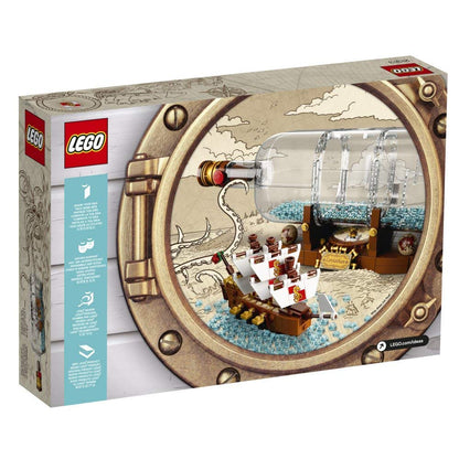 LEGO 21313 Ideas Ship in a Bottle Building Set for Adults – Collectible Nautical Display Model (962 Pieces)