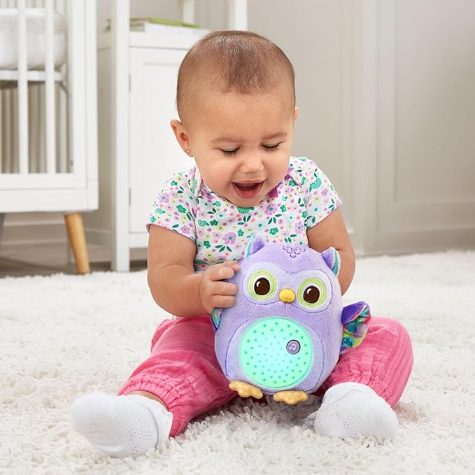 VTech Baby Glow Little Owl Sleep Soother with Cry Sensor, Music, Nature Sounds & Night Light – Purple