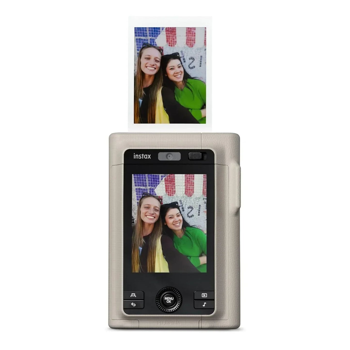 Fujifilm Instax Mini LiPlay+,  Sand Beige Hybrid Instant Camera with Bluetooth & Sound Capture