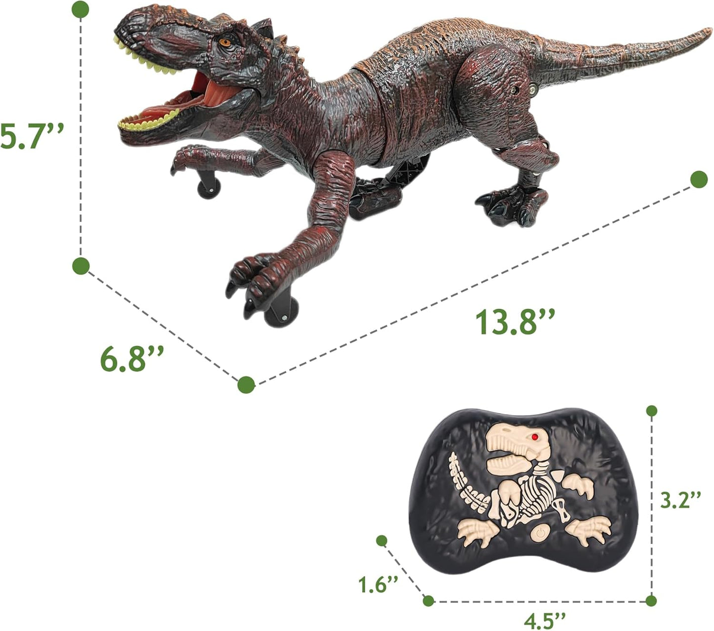Remote Control 2.4GHz Steam Dinosaur Toy (Maroon) with Light, Sound & Red Mist Spray – RC Walking T-Rex for Kids
