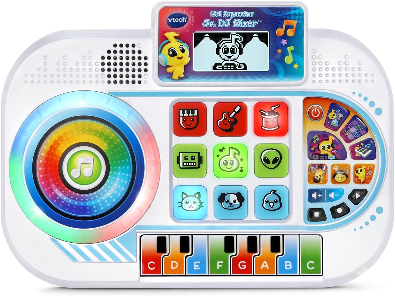 VTech Kidi Superstar Jr. DJ Mixer | Interactive Musical DJ Mixing Console with Light-Up Turntable, Piano Keys, Sound Effects & Recording | Educational Music Toy
