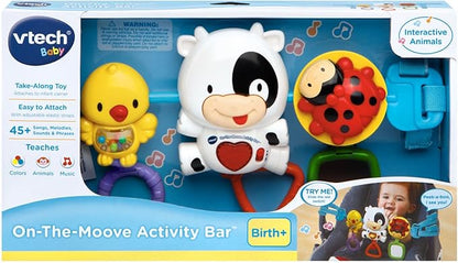 VTech Baby On-The-Moove Activity Bar with Lights, Sounds, Music & Sensory Toys | Stroller, Car Seat & Pushchair Activity Toy