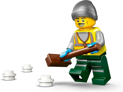 LEGO City 60490 Snowplough Truck Toy - Model Kit w/a Minifigure, Tools & Gritter Function - Birthday Gift Idea for 6+ Year Old Boys & Engineering Fans