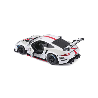 Bburago Porsche 911 RSR #911 1:24 Die-Cast Model Car | White Racing Edition | Premium Collectible